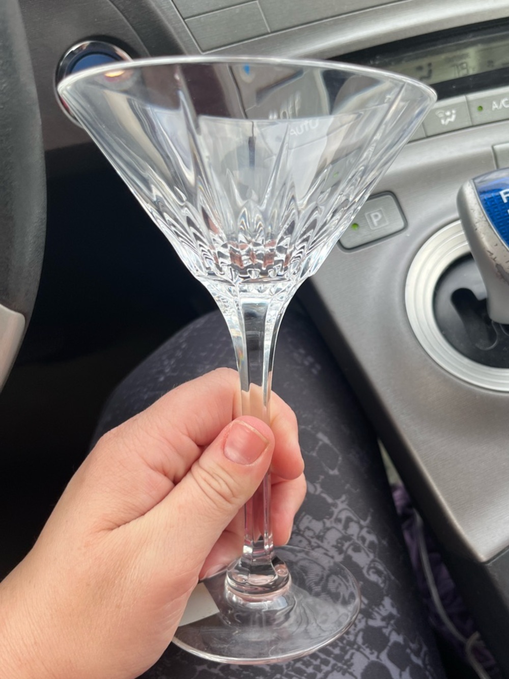 Mikasa Clear Faceted Crystal Martini Glass